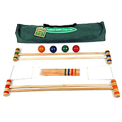 Traditional Garden Games Set de croquet familial en bois. Set de croquet familial en bois