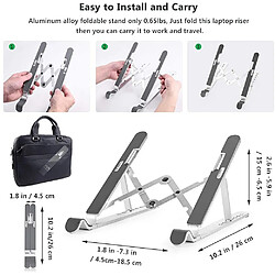 Avis Universal Support d'ordinateur portable, porte-ordinateur portables portables pliables, colonne d'ordinateur portable ventilée avec hauteur de réglage de 7 angles, aluminium antidérapant