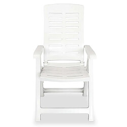 Acheter vidaXL lot de 2 Chaises inclinables de jardin Plastique Blanc