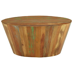 vidaXL Table basse Ø65x31 cm Bois de récupération massif