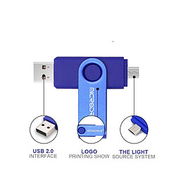 Acheter Wewoo Clé USB Ordinateur mobile MicroDrive 32 Go USB 2.0 - Disque U métallique rotatif OTG à double usage Bleu