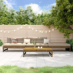 vidaXL Salon de jardin 4 pcs marron miel bois de pin massif