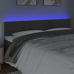 Avis Maison Chic Tête de lit scandinave à LED,meuble de chambre Gris foncé 200x5x78/88 cm Velours -MN92467