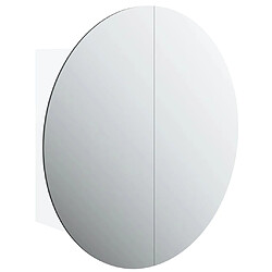 vidaXL Armoire de salle de bain miroir rond et LED Blanc 47x47x17,5 cm