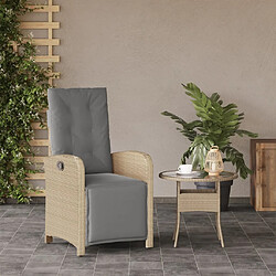 Avis Maison Chic Chaise inclinable de jardin et repose-pied pour relax mélange beige rotin -GKD71797