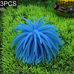 Wewoo Décoration aquarium bleu 3 PCS Articles TPR Simulation Sea Urchin Ball Corail, Taille: S, Diamètre: 7cm