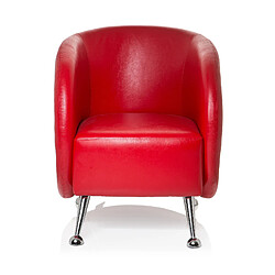 Fauteuil lounge / fauteuil club ST. LUCIA en similicuir rouge hjh OFFICE 