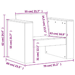 vidaXL Canapé de jardin 79x60x62 cm bois de pin massif pas cher