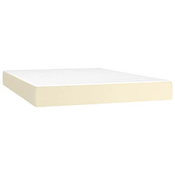 Acheter vidaXL Sommier à lattes de lit avec matelas Crème 140x190cm Similicuir