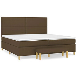 vidaXL Sommier à lattes de lit avec matelas Marron foncé 200x200 cm