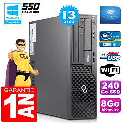 PC Fujitsu Esprimo E500 E85+ SFF Core I3-2100 RAM 8Go Disque 240 Go SSD Wifi W7 - Occasion