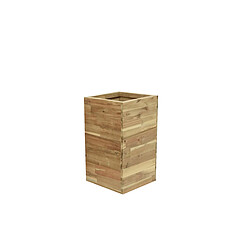 Avis JARDIéco Lot de deux cache-pots carrés en bois d'acacia - Jardideco