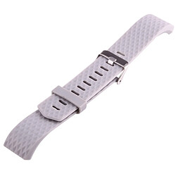 Wewoo Bracelet gris pour Fitbit Charger 2 Montre Diamond Texture TPU Bracelet, Longueur totale: 23cm