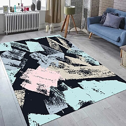 HOMEMANIA Tapis Imprimé Fine Touches - Résumé - Décoration de Maison - antidérapants - Pour Salon, séjour, chambre à coucher - Multicolore en Polyester, Coton, 100 x 200 cm