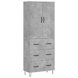 Maison Chic Buffet,Meuble de Rangement,commode pour salon,Cuisine Gris béton 69,5x34x180 cm Bois d'ingénierie -MN30111