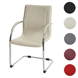 Mendler Chaise de salle à manger Samara PVC acier ~ crème 