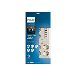 Philips Surge protector 6 sockets AC Fr 40W, 2