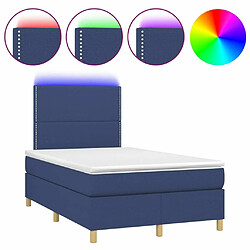 Sommier à lattes,Cadre à lattes de lit et matelas et LED pour Adulte Bleu 120x200 cm Tissu -MN24737