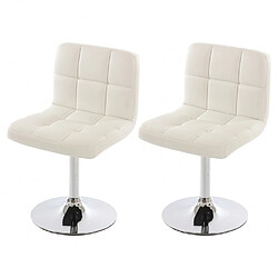 Decoshop26 Lot de 2 chaises fauteuils de salle à manger en synthétique blanc CDS04069 