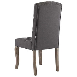 Maison Chic Lot de 2 Chaises à manger modernes,Chaises à dîner gris tissu à l'aspect de lin -MN20587 pas cher