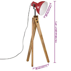 vidaXL Lampadaire 25 W rouge délavé 45x45x120 cm E27 pas cher