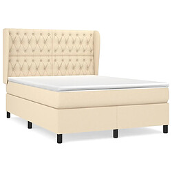 Maison Chic Lit Adulte - Lit simple Lit à sommier tapissier avec matelas moelleux - Meuble de Chambre - Crème 140x190 cm Tissu -MN56953