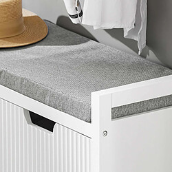 Acheter SoBuy FSR146-W Banc à Chaussures, Banc d‘Entrée, Banc de Couloir, Meuble de Rangement pour Entrée avec Coussin Rembourré et 2 Portes