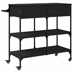 Maison Chic Desserte de cuisine | Chariot de cuisine | Meuble de rangement roulant noir 105x42x95 cm bois d'ingénierie -GKD56323