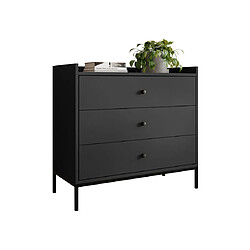 Bestmobilier Filipo - commode - noir - 80 cm