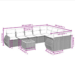 Avis vidaXL Salon de jardin avec coussins 10 pcs gris résine tressée