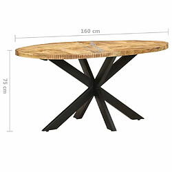 Acheter vidaXL Table de salle à manger 160x90x75 cm Bois de manguier brut