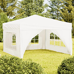 vidaXL Tente de réception pliable avec parois Blanc 3x3 m