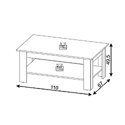 Vivaldi Table Basse MIDI Blanc