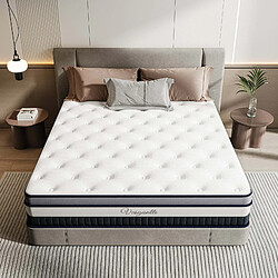 Vesgantti Boxtop Matelas 120x190cm, Épaisseur 26cm -Hybrid Confort 7 Zones