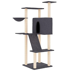 Arbre à chat avec griffoirs,niche pour chat en sisal gris foncé 143 cm -MN76610