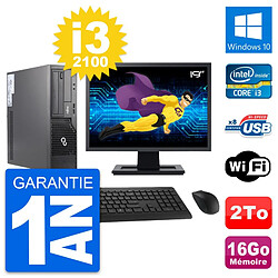 PC Fujitsu E500 DT Ecran 19" Intel i3-2100 RAM 16Go Disque 2To Windows 10 Wifi · Occasion 