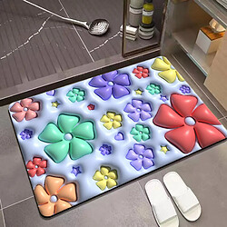 LUUCOZK Tapis de bain antidérapants absorbants à séchage rapide, décoration de salle de bain, motif 2-50x80cm boue de diatomées 