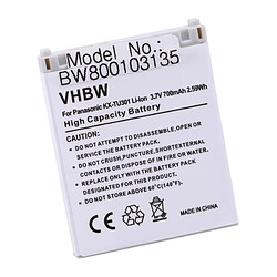 vhbw Li-Ion batterie 700mAh (3.7V) pour téléphone fixe sans fil Panasonic KX-TU321, KX-TU325 comme CGA-LB102. 