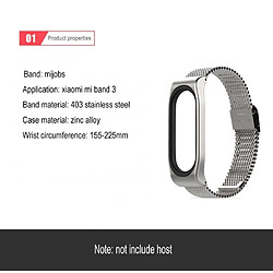 Wewoo Bracelet en métal Mijobs pour Xiaomi Mi Band 3 Bracelets en acier inoxydable de style boucle à vis sans fin Remplacer les accessoires, hôte non inclus (Argent)