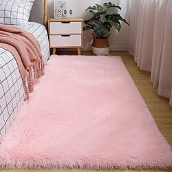 LUUCOZK Tapis à poils longs doux et moelleux pour chambre à coucher et salon - Rose-160cmx230cm