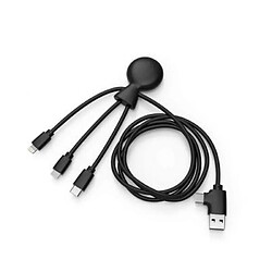 XOOPAR Câble 5 en 1 Mr BIO USB A+C/micro USB, USB C, Lightning 1m Noir