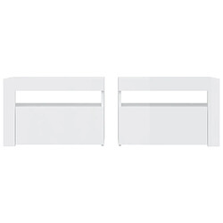 Avis vidaXL Tables de chevet 2 pcs avec LED Blanc brillant 60x35x40 cm