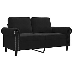 vidaXL Canapé à 2 places Noir 120 cm Velours