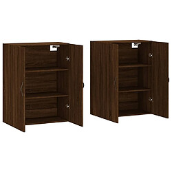 Acheter Maison Chic Lot de 2 Armoires murales,Meuble de Rangement,Armoire Suspendue chêne marron bois d'ingénierie -MN30303