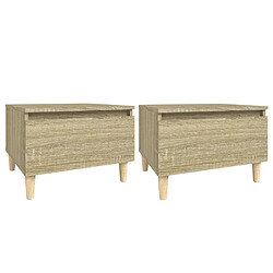 vidaXL Tables d'appoint 2 pcs Chêne sonoma 50x46x35 cm Bois ingénierie