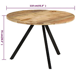 vidaXL Table à dîner 110x75 cm Bois de manguier massif pas cher