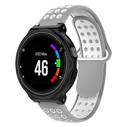 Wewoo Bracelet pour montre connectée Dragonne sport en silicone bicolore Garmin Forerunner 220 / Approach S5 / S20 Gris blanc 