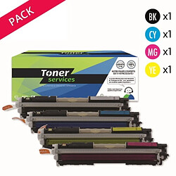 TONER SERVICES Compatible HP 126A et Canon 329 Pack 4 toners Noir cyan magenta jaune 