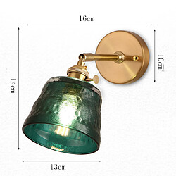 Avis Universal Marteau vert foncé lampe murale en verre salon chambre balcon miroir face lit lampe murale en laiton