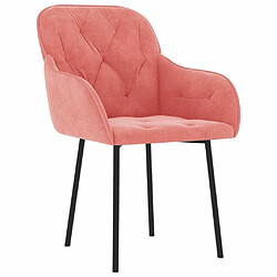 Avis Maison Chic Lot de 2 Chaises à manger | Chaise de salle à manger cuisine Rose Velours -GKD95447